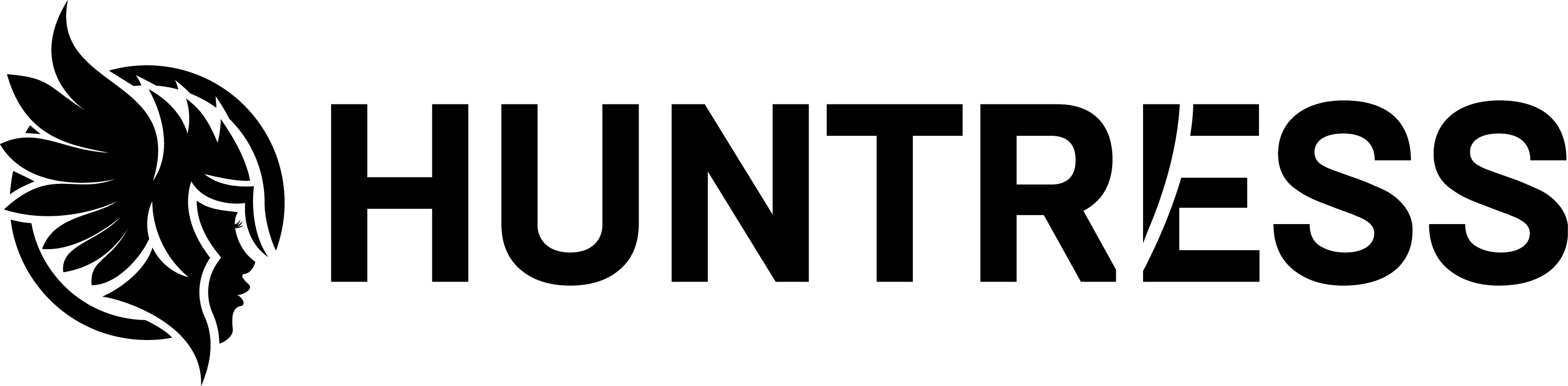 Huntress Logo - Wide Black